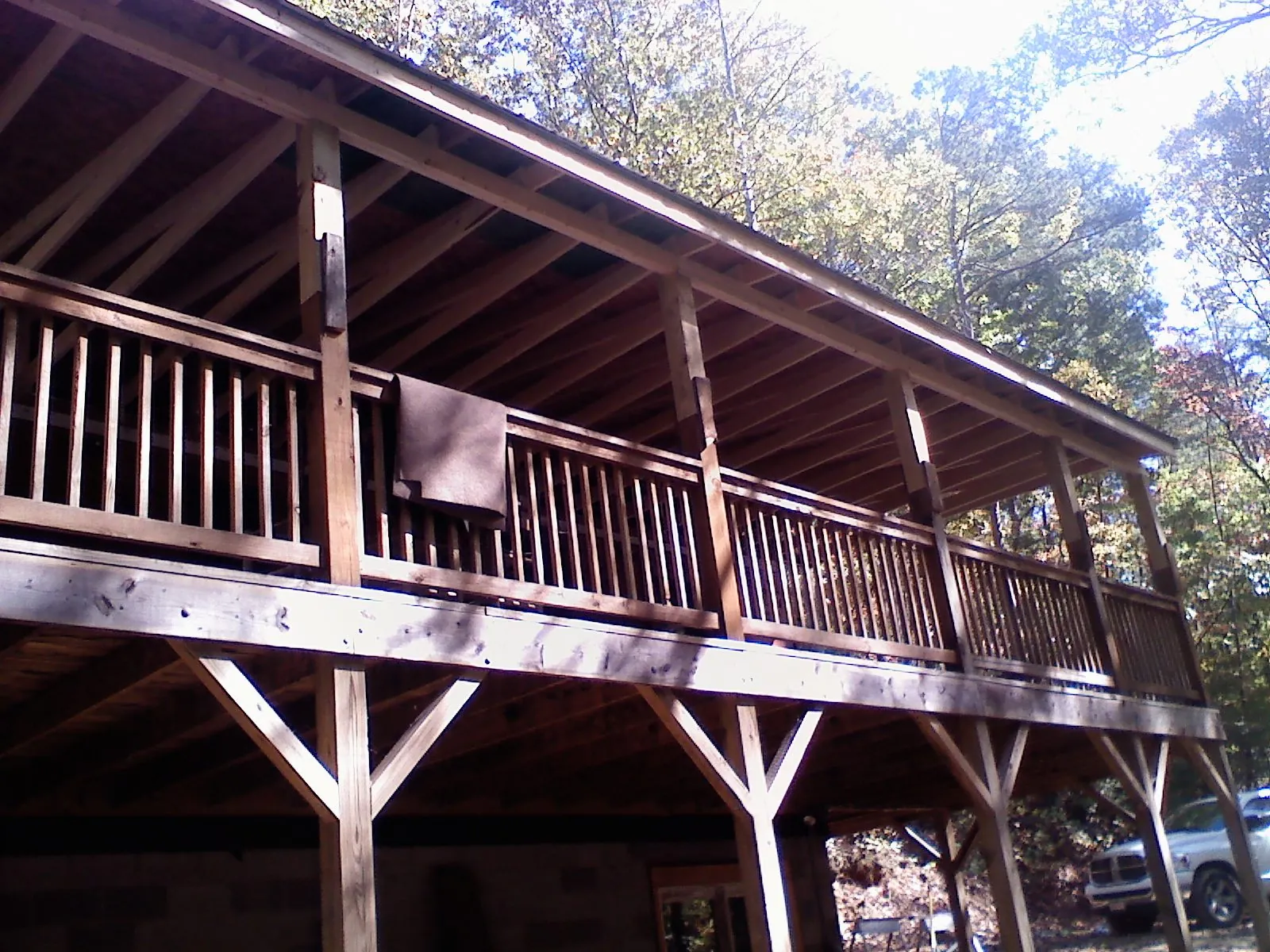 Timber framing under a new elevated porch and deck — Roof Leak Repair in New Kensington by Roofing Brothers